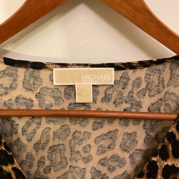 Michael  by Michael Kors stretch knit animal print shirt - Picture 2 of 5